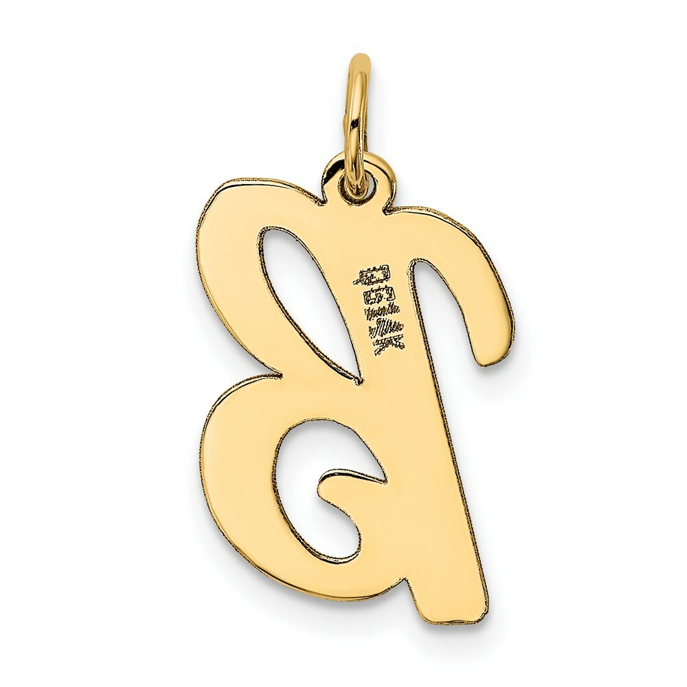 14K Yellow Gold Large Script Initial Letter B Charm Pendant