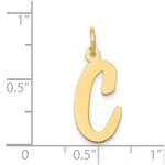 Load image into Gallery viewer, 14K Yellow Gold Large Script Initial Letter C Charm Pendant
