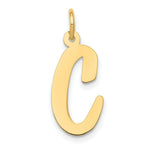 Load image into Gallery viewer, 14K Yellow Gold Large Script Initial Letter C Charm Pendant
