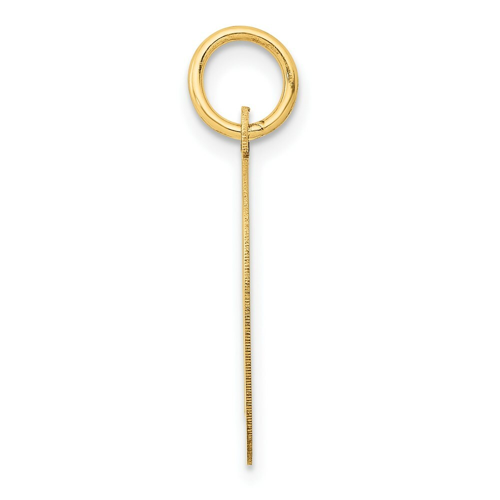 14K Yellow Gold Large Script Initial Letter D Charm Pendant