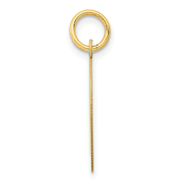 14K Yellow Gold Large Script Initial Letter D Charm Pendant