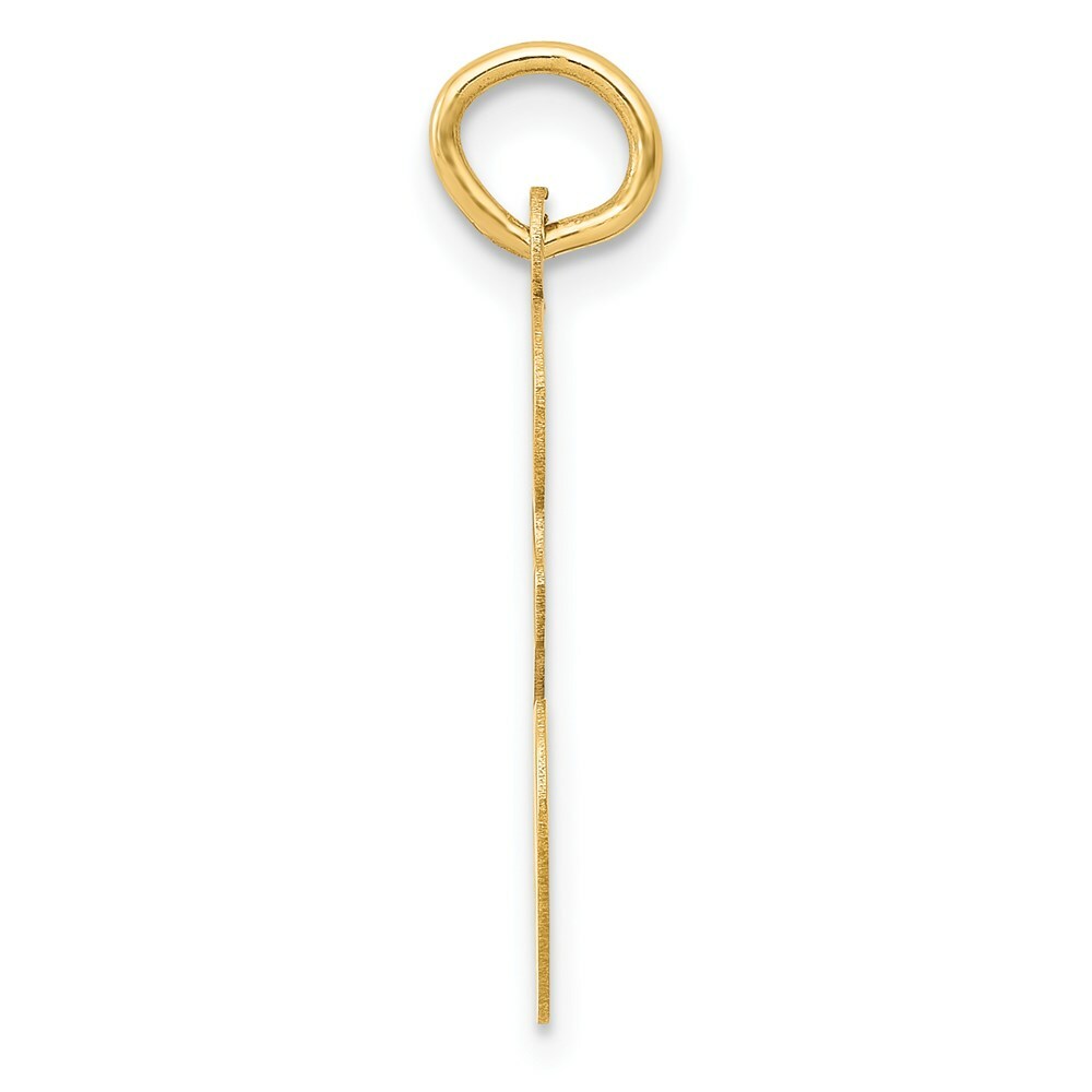 14K Yellow Gold Large Script Initial Letter E Charm Pendant