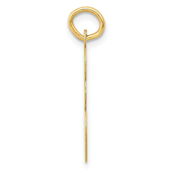 14K Yellow Gold Large Script Initial Letter E Charm Pendant