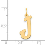 Load image into Gallery viewer, 14K Yellow Gold Large Script Initial Letter J Charm Pendant
