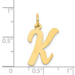 Load image into Gallery viewer, 14K Yellow Gold Large Script Initial Letter K Charm Pendant
