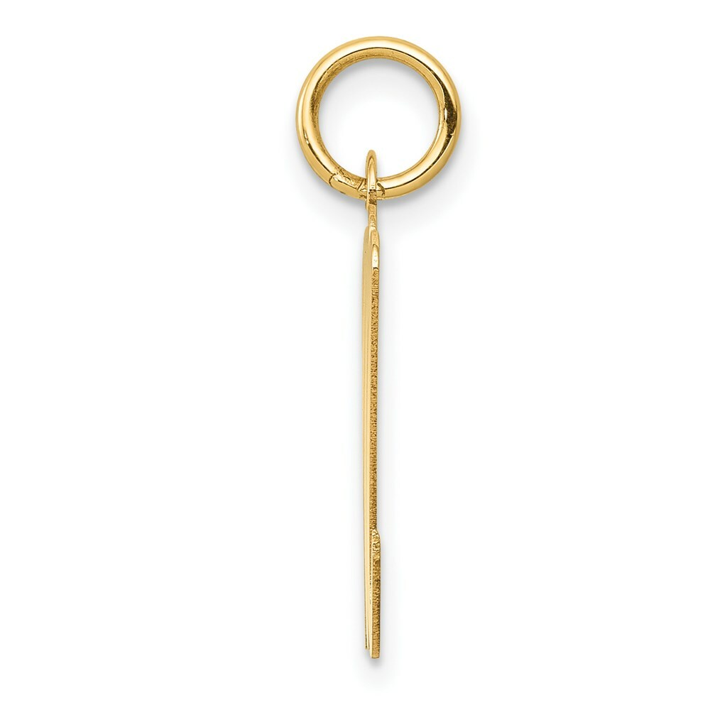 14K Yellow Gold Large Script Initial Letter M Charm Pendant