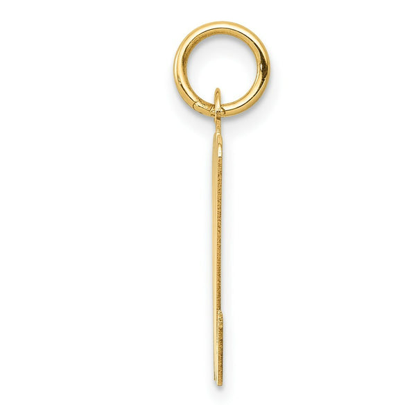 14K Yellow Gold Large Script Initial Letter M Charm Pendant