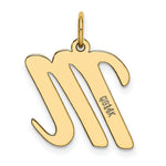 Load image into Gallery viewer, 14K Yellow Gold Large Script Initial Letter M Charm Pendant

