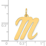 Load image into Gallery viewer, 14K Yellow Gold Large Script Initial Letter M Charm Pendant
