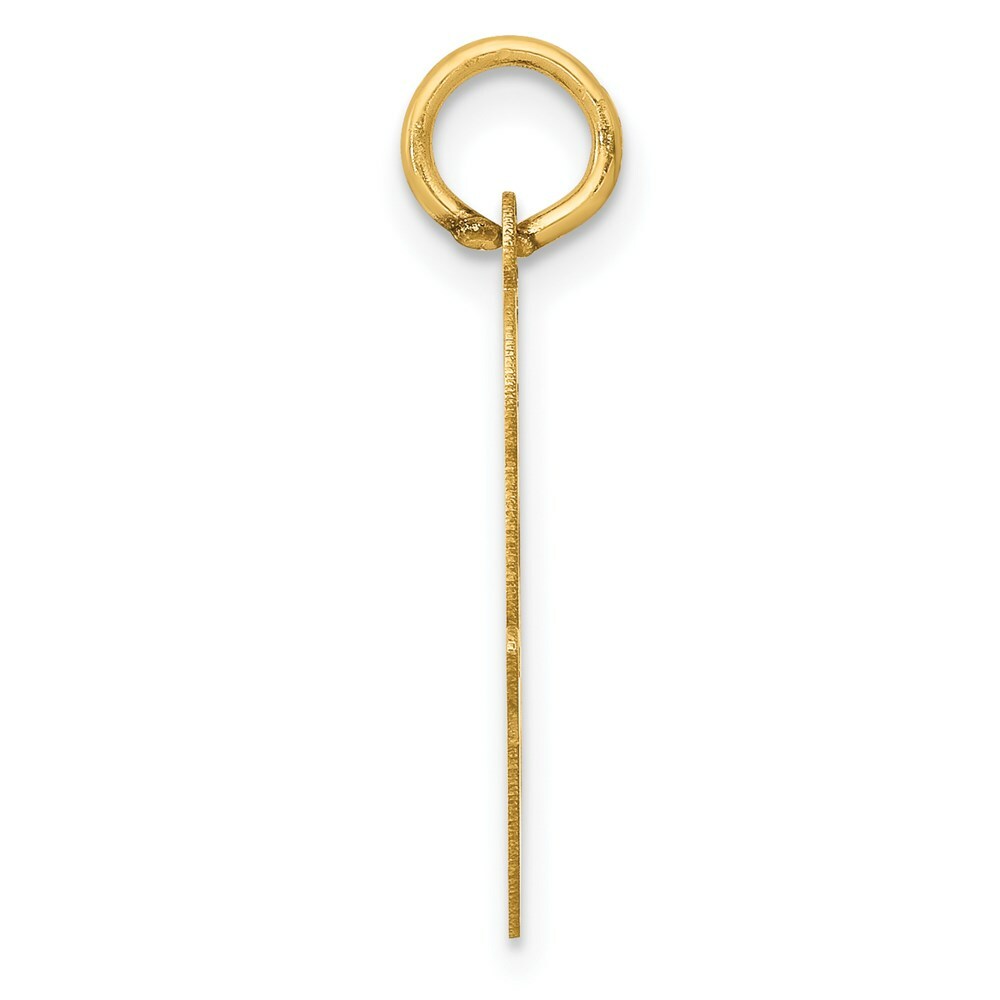 14K Yellow Gold Large Script Initial Letter O Charm Pendant