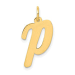 Load image into Gallery viewer, 14K Yellow Gold Large Script Initial Letter P Charm Pendant
