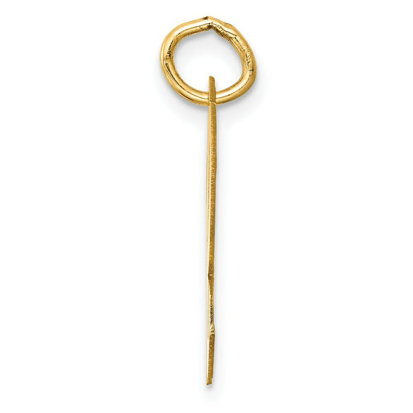 14K Yellow Gold Large Script Initial Letter R Charm Pendant