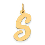 Load image into Gallery viewer, 14K Yellow Gold Large Script Initial Letter S Charm Pendant
