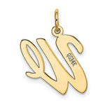Load image into Gallery viewer, 14K Yellow Gold Large Script Initial Letter W Charm Pendant
