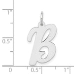 Load image into Gallery viewer, 14K White Gold Large Script Initial Letter B Charm Pendant
