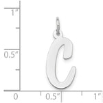Load image into Gallery viewer, 14K White Gold Large Script Initial Letter C Charm Pendant
