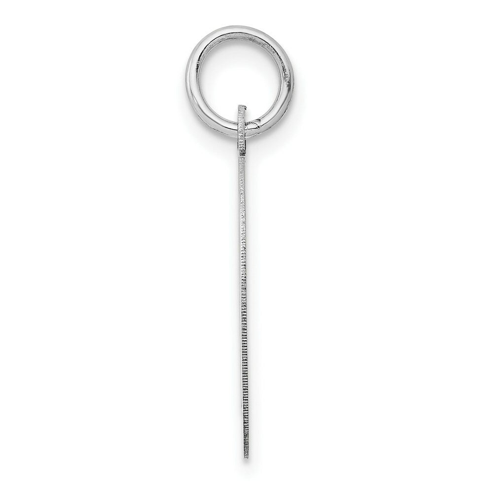 14K White Gold Large Script Initial Letter D Charm Pendant