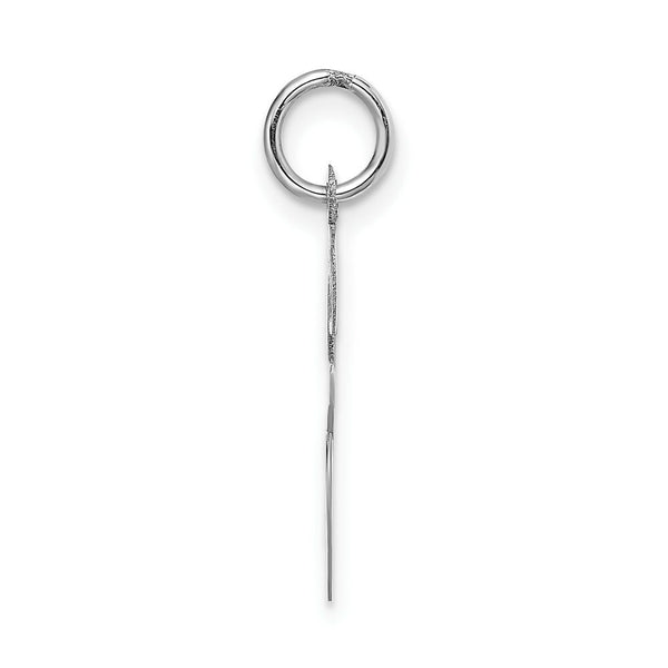 14K White Gold Large Script Initial Letter E Charm Pendant