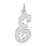 Load image into Gallery viewer, 14K White Gold Large Script Initial Letter E Charm Pendant
