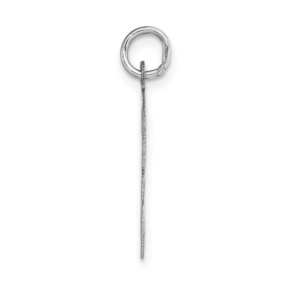 14K White Gold Large Script Initial Letter F Charm Pendant