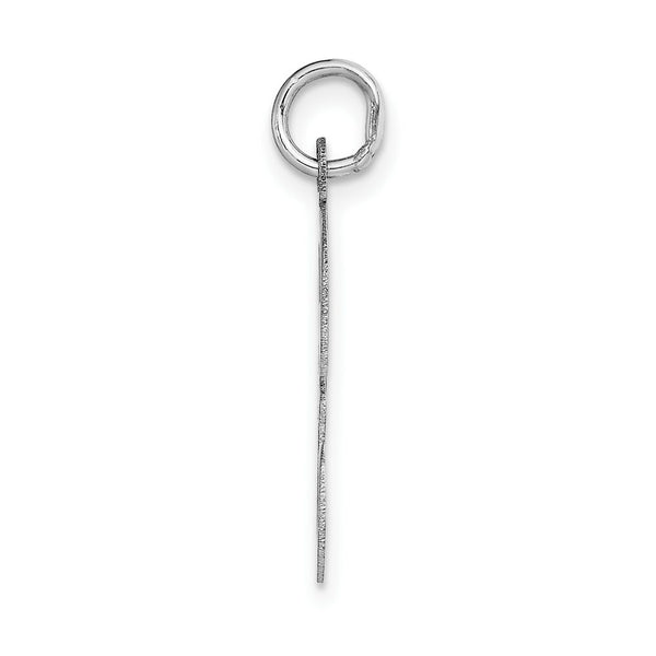 14K White Gold Large Script Initial Letter F Charm Pendant