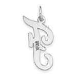 Load image into Gallery viewer, 14K White Gold Large Script Initial Letter F Charm Pendant
