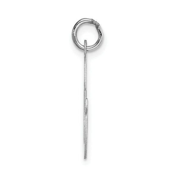 14K White Gold Large Script Initial Letter G Charm Pendant