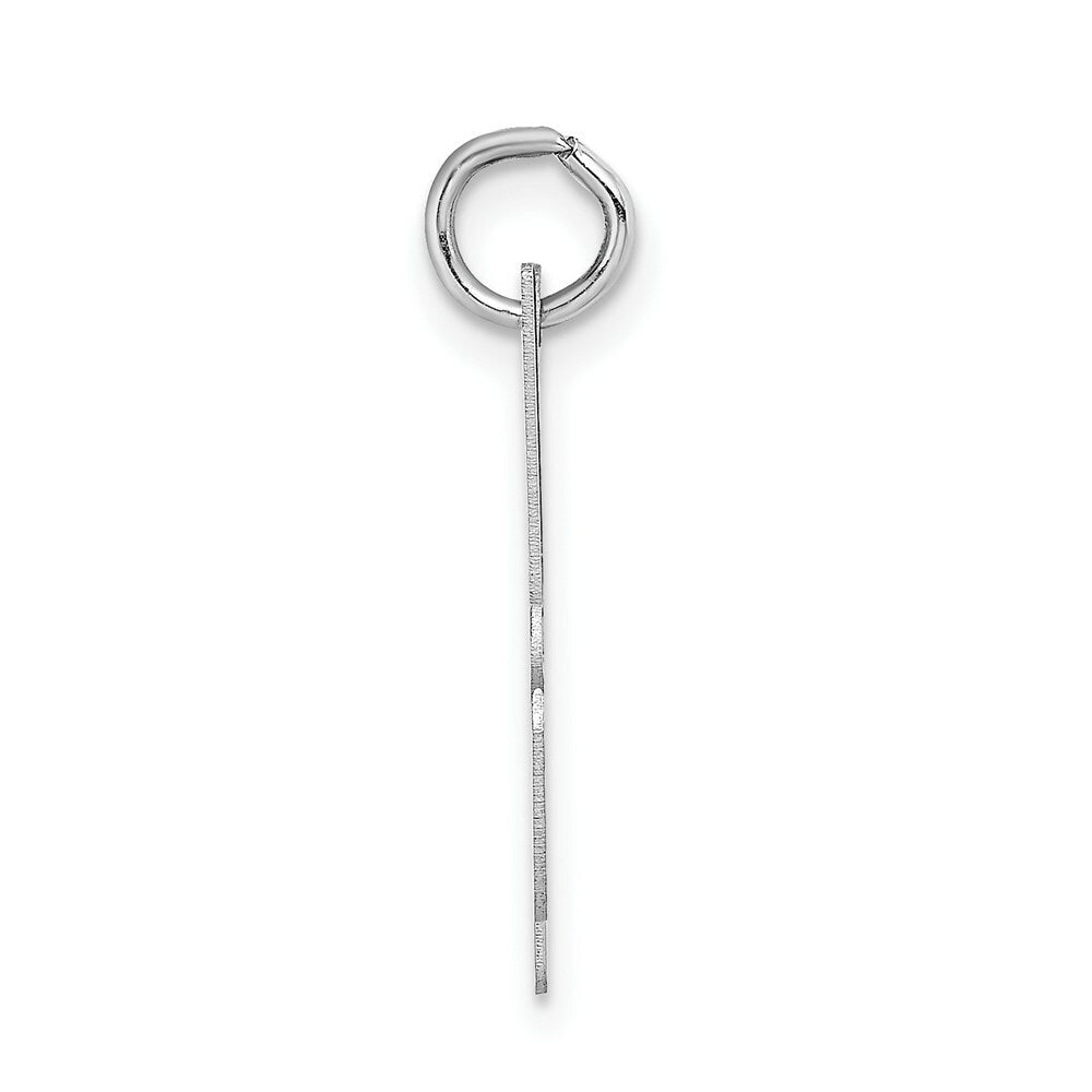 14K White Gold Large Script Initial Letter H Charm Pendant