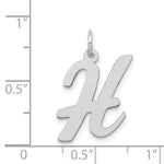 Load image into Gallery viewer, 14K White Gold Large Script Initial Letter H Charm Pendant
