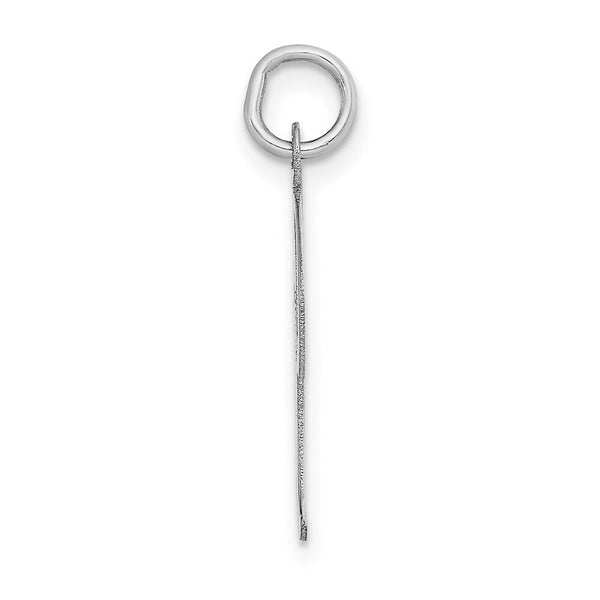 14K White Gold Large Script Initial Letter I Charm Pendant