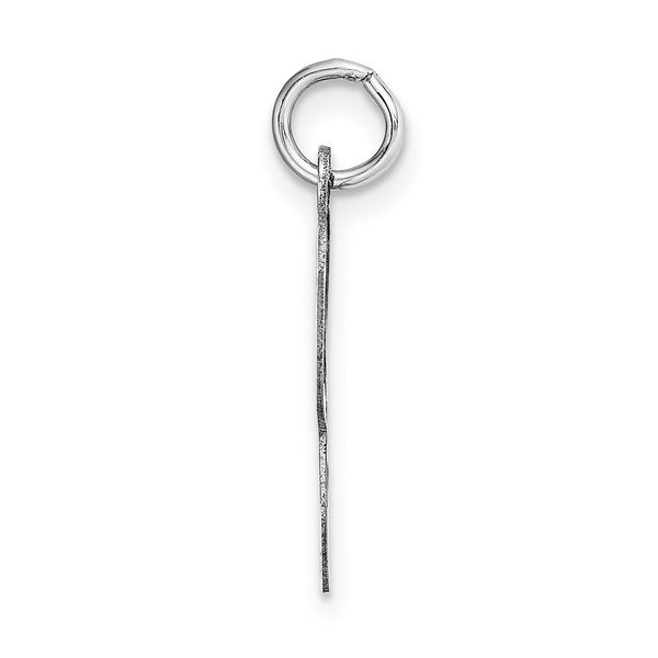 14K White Gold Large Script Initial Letter K Charm Pendant