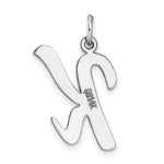 Load image into Gallery viewer, 14K White Gold Large Script Initial Letter K Charm Pendant
