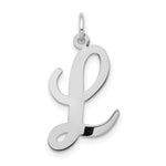 Load image into Gallery viewer, 14K White Gold Large Script Initial Letter L Charm Pendant
