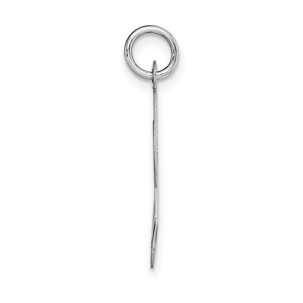 14K White Gold Large Script Initial Letter L Charm Pendant