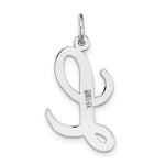 Load image into Gallery viewer, 14K White Gold Large Script Initial Letter L Charm Pendant
