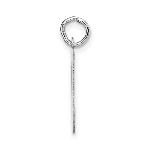 14K White Gold Large Script Initial Letter M Charm Pendant
