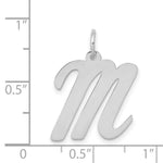 Load image into Gallery viewer, 14K White Gold Large Script Initial Letter M Charm Pendant
