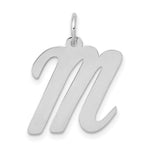 Load image into Gallery viewer, 14K White Gold Large Script Initial Letter M Charm Pendant

