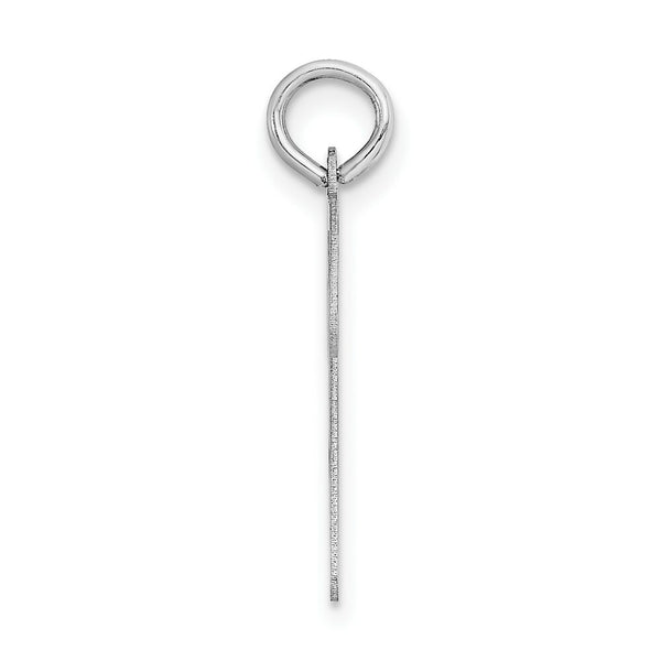 14K White Gold Large Script Initial Letter N Charm Pendant