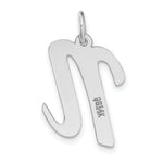 Load image into Gallery viewer, 14K White Gold Large Script Initial Letter N Charm Pendant
