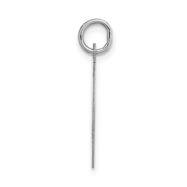 14K White Gold Large Script Initial Letter O Charm Pendant