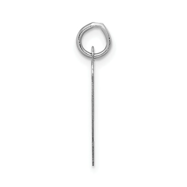 14K White Gold Large Script Initial Letter P Charm Pendant