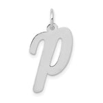 Load image into Gallery viewer, 14K White Gold Large Script Initial Letter P Charm Pendant
