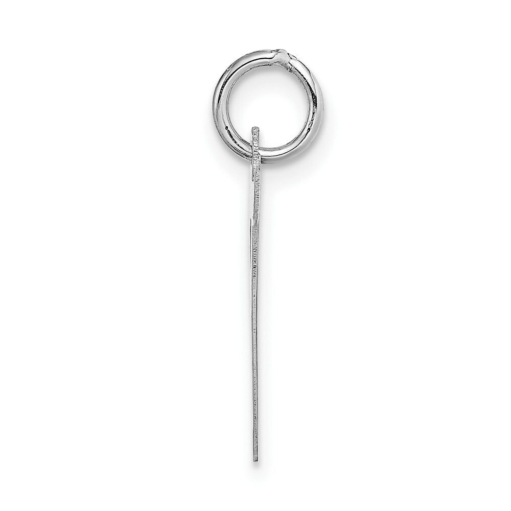 14K White Gold Large Script Initial Letter T Charm Pendant