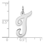 Load image into Gallery viewer, 14K White Gold Large Script Initial Letter T Charm Pendant
