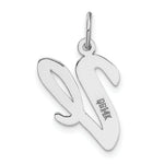 Load image into Gallery viewer, 14K White Gold Large Script Initial Letter V Charm Pendant
