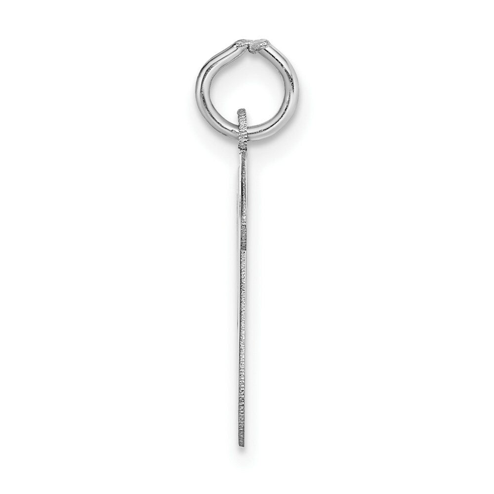 14K White Gold Large Script Initial Letter W Charm Pendant