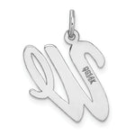 Load image into Gallery viewer, 14K White Gold Large Script Initial Letter W Charm Pendant
