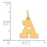Load image into Gallery viewer, 14K Yellow Gold Small Block Initial Letter A Charm Pendant

