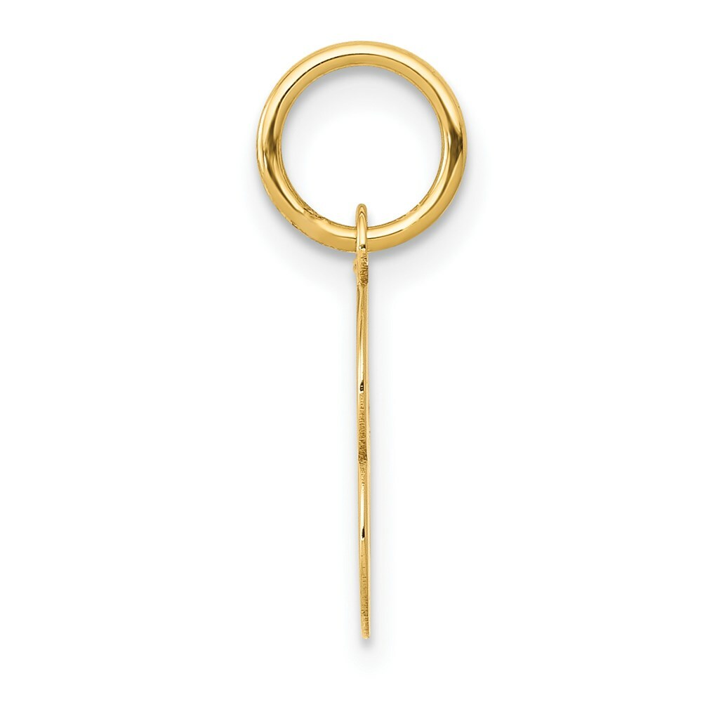 14K Yellow Gold Small Block Initial Letter B Charm Pendant